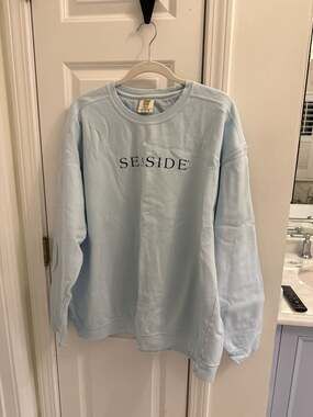 The Seaside Style Comfort Colors Light Blue Seaside Crewneck Sweatshirt